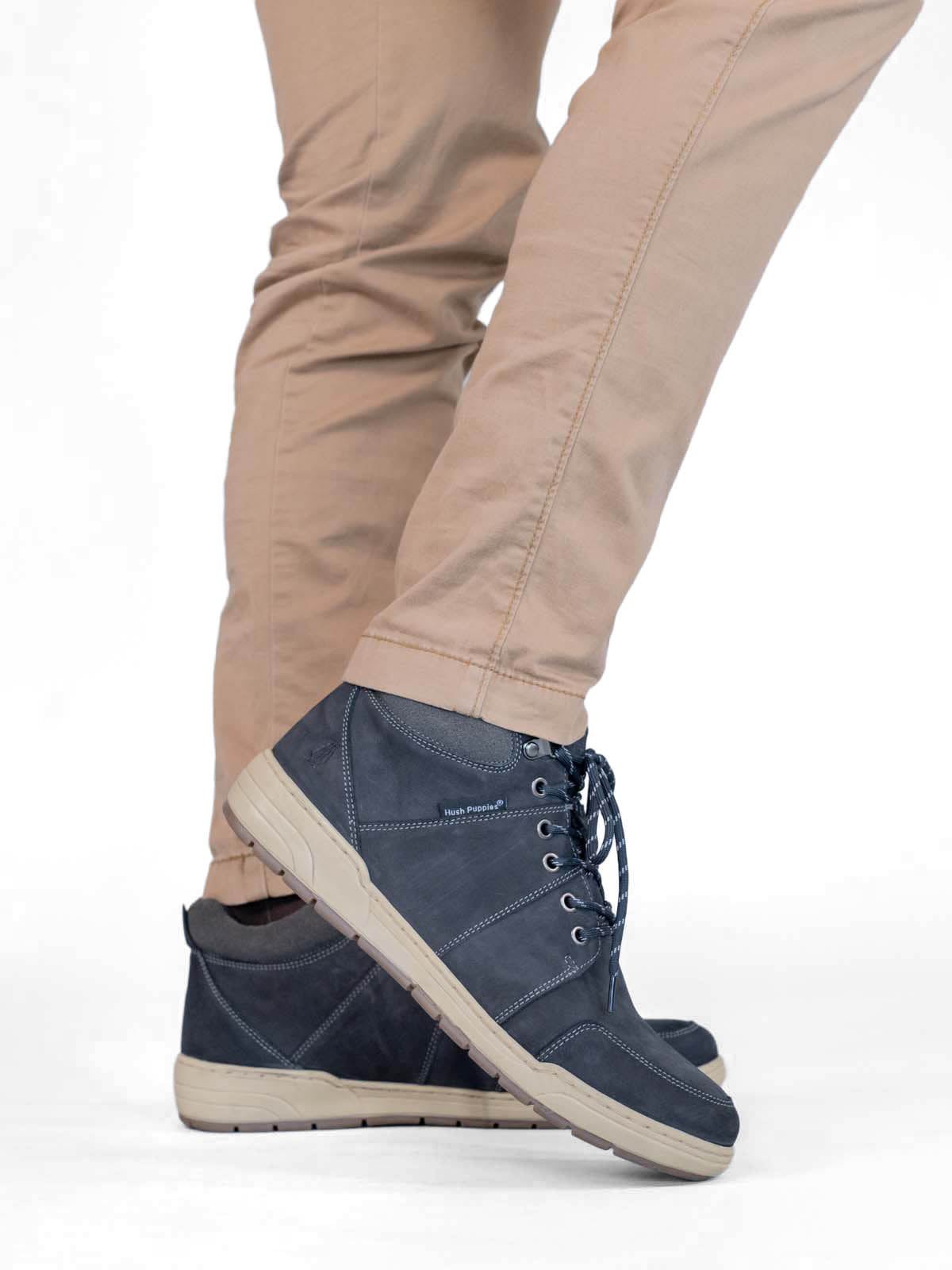 Botin Cuero Hombre Fiord Gris Oscuro Hush Puppies