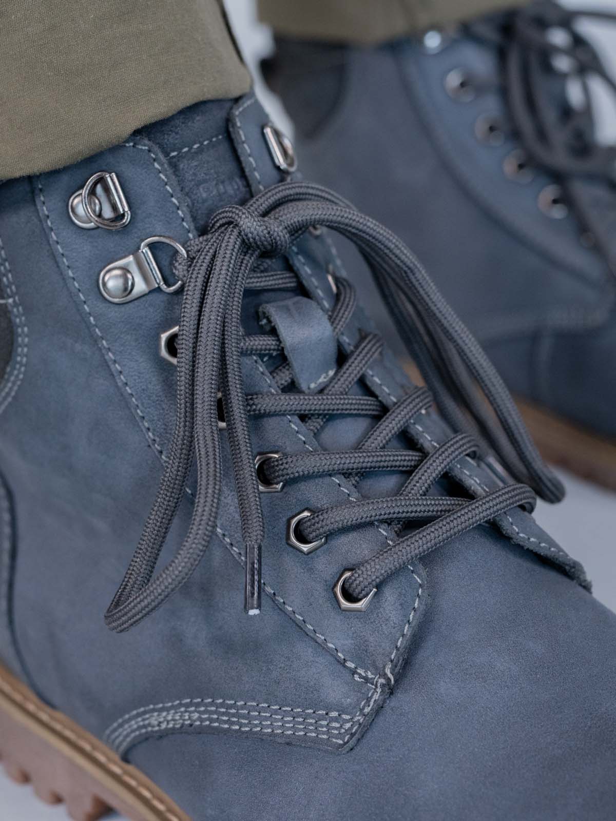 Botin Cuero Hombre Maxwell Azul Hush Puppies