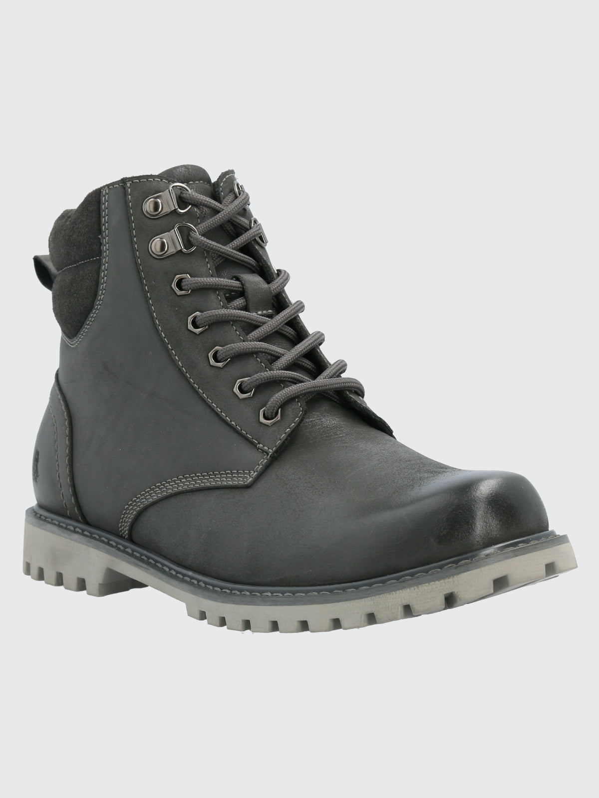 Botin Cuero Hombre Maxwell Gris Hush Puppies