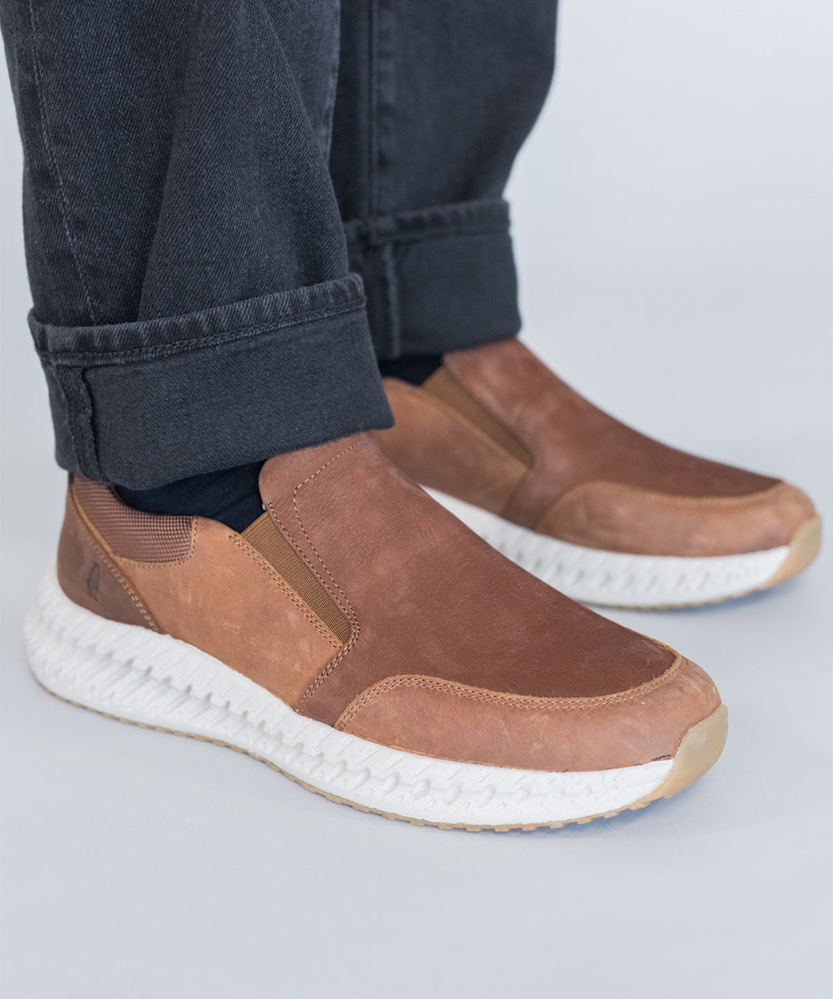 Slip On Cuero Hombre Spinal Up Café