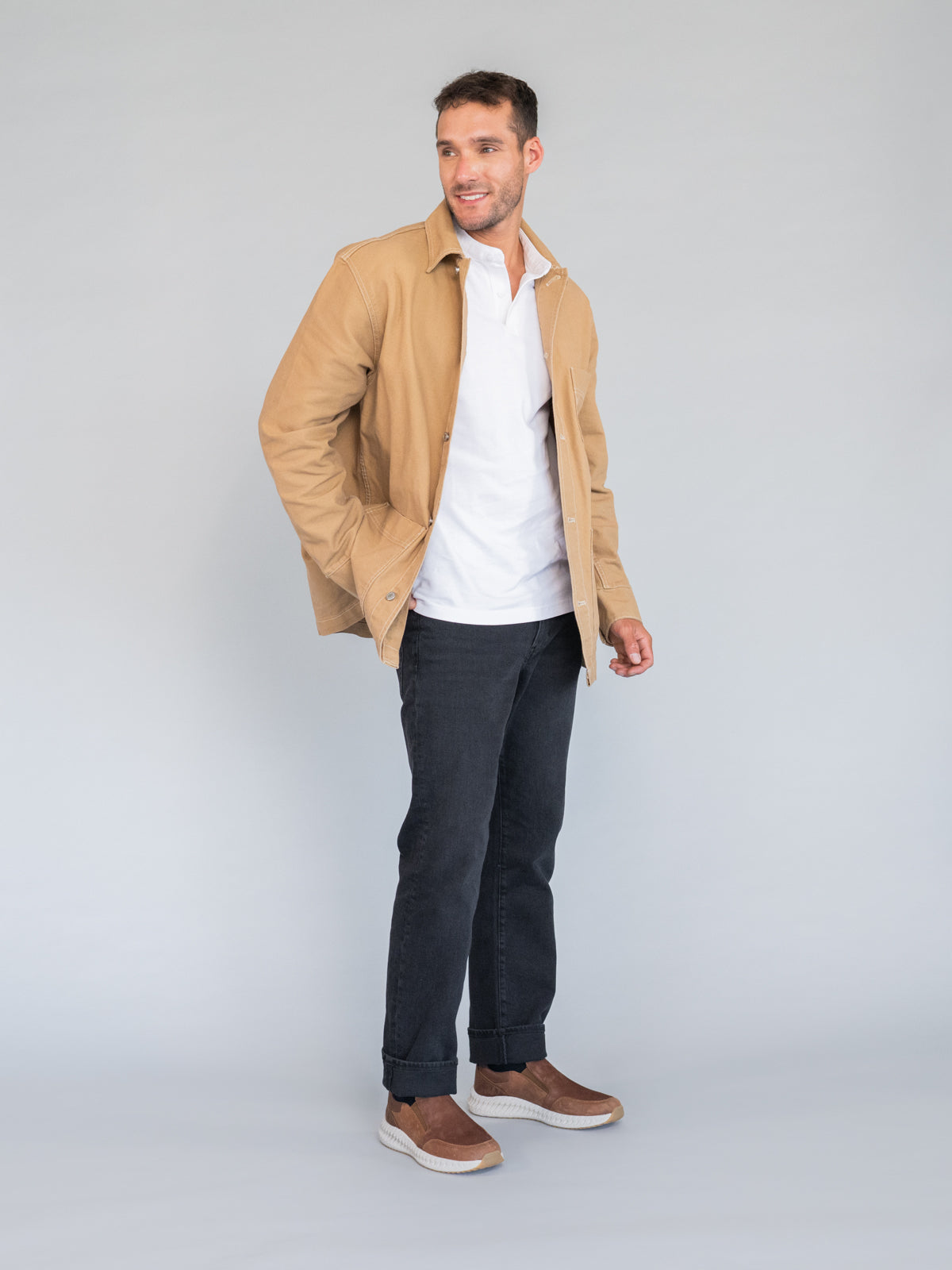 Slip On Cuero Hombre Spinal Up Café