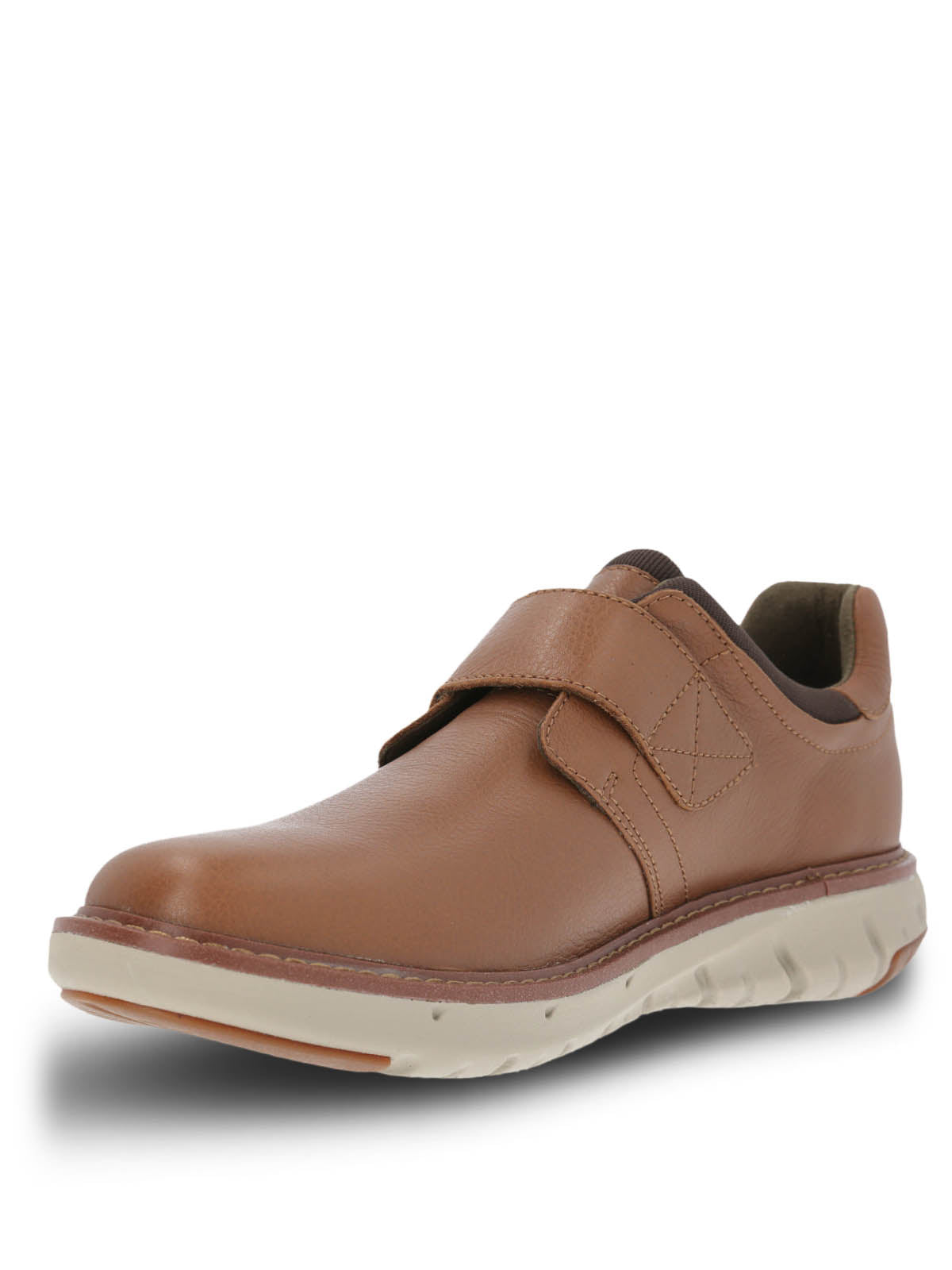 Zapato Cuero Hombre Smart Velcro Café Claro | Hush Puppies