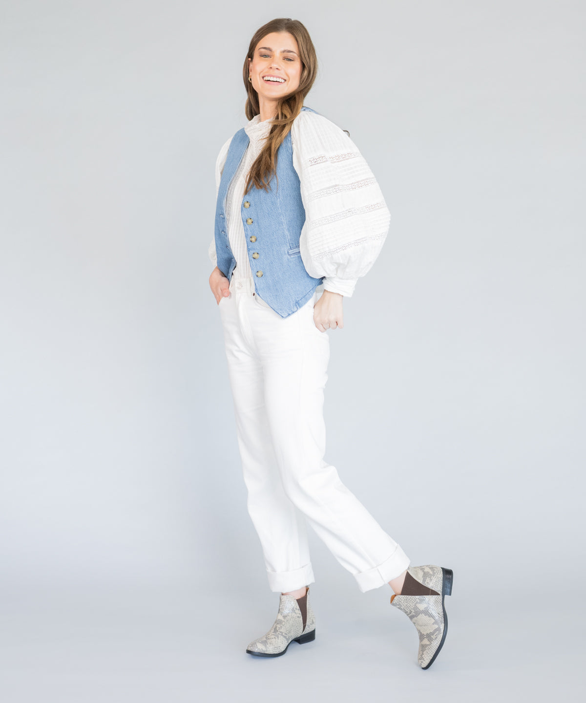 Botin Cuero Mujer Alva  Beige | Hush Puppies