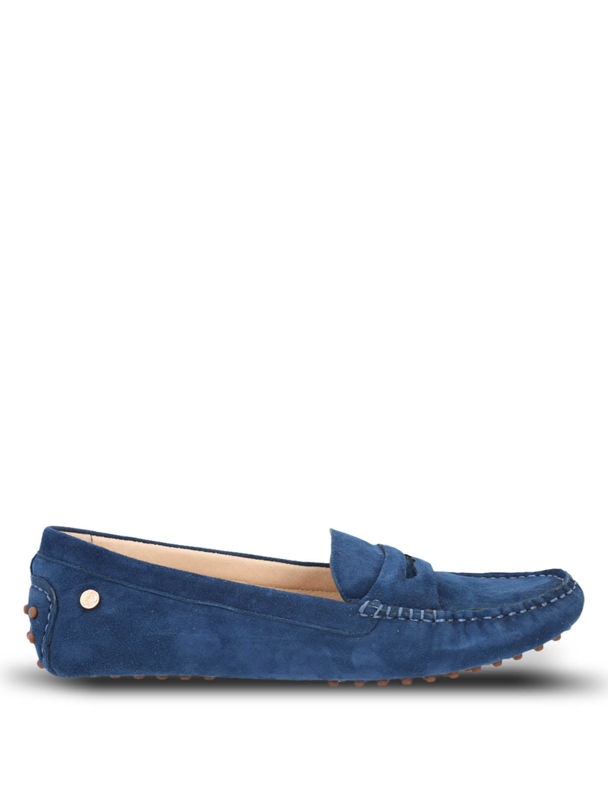 Mocasin Cuero Mujer Band Azul Hush Puppies