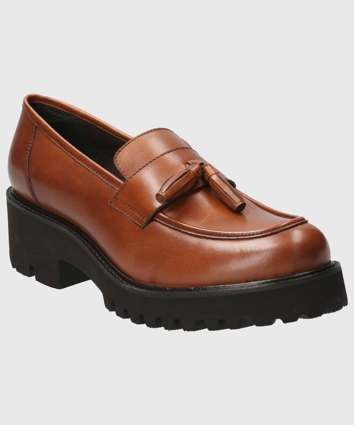 Mocasín Cuero Mujer Clov Café