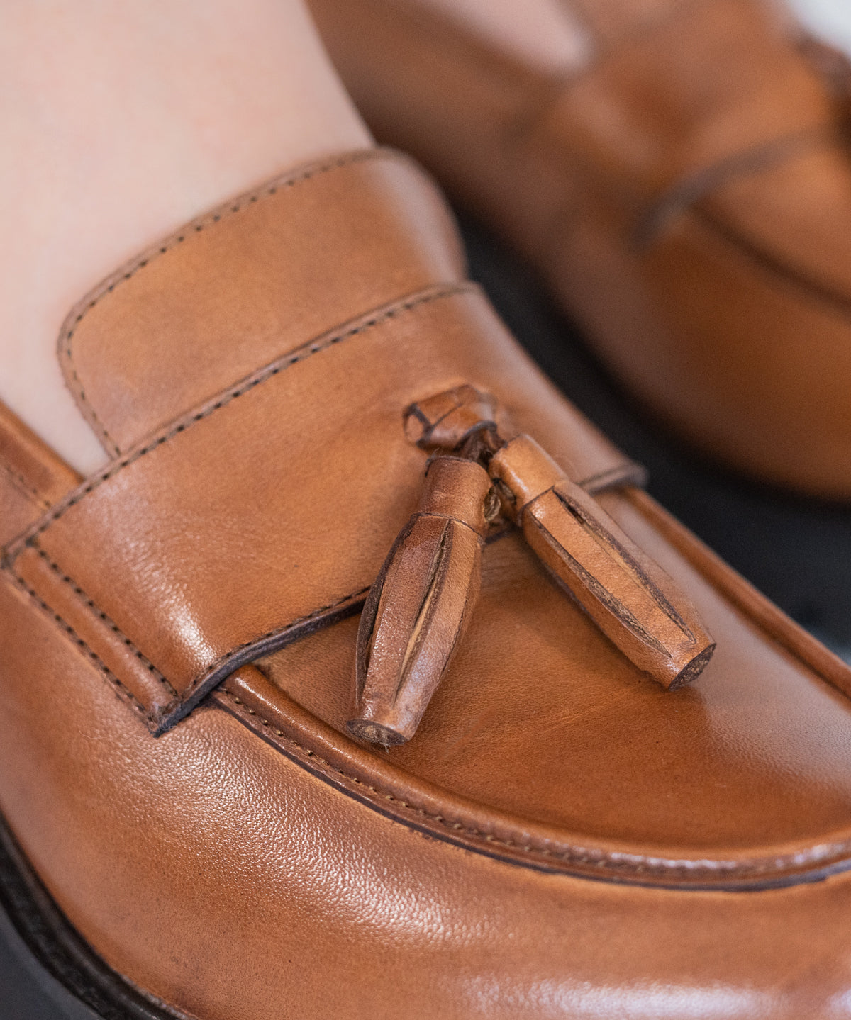 Mocasín Cuero Mujer Clov Café