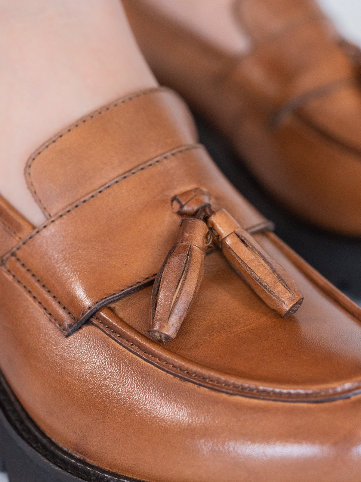 Mocasín Cuero Mujer Clov Café