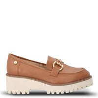 Mocasin Cuero Mujer Lani Café Claro