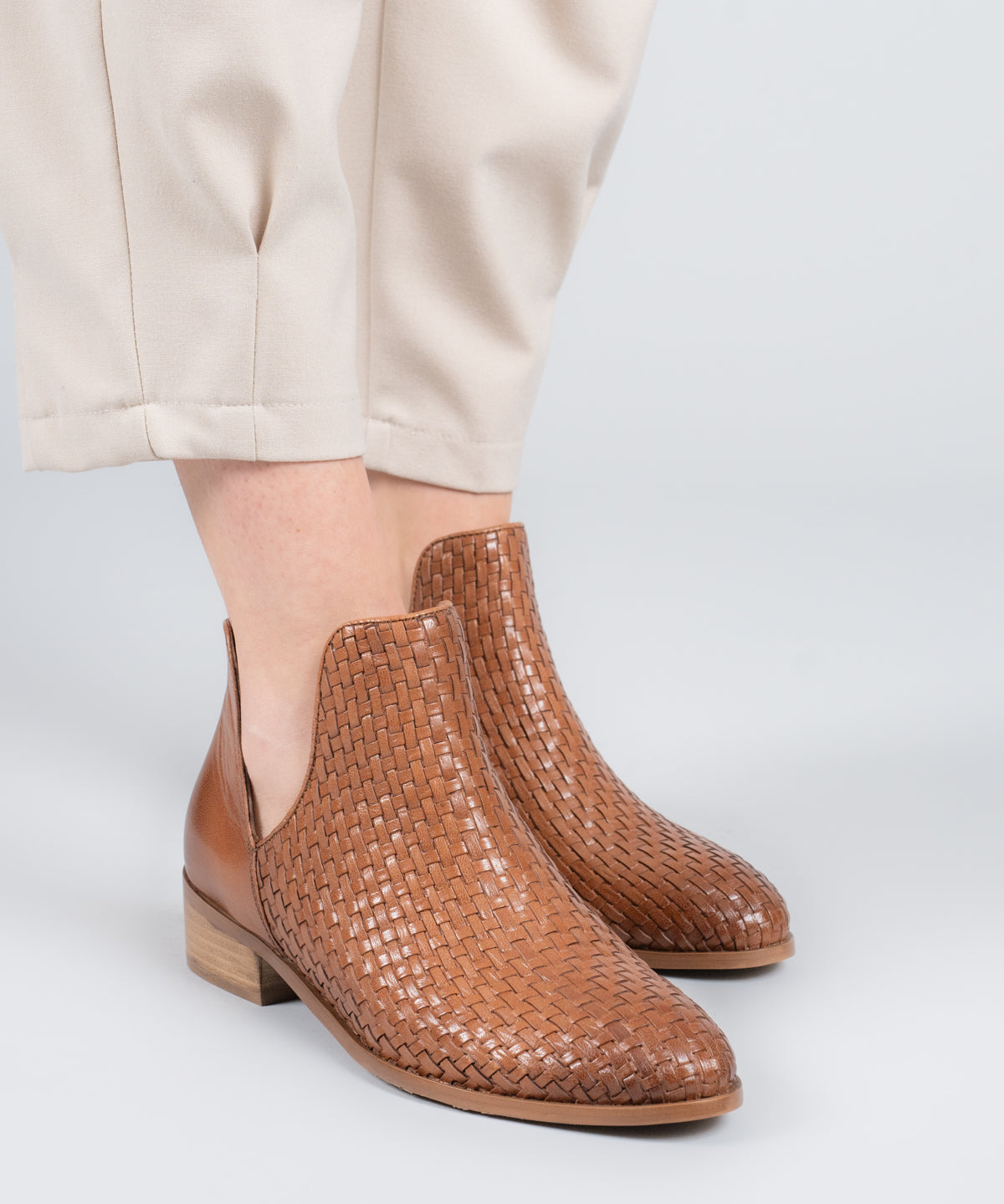 Botin Cuero Mujer Vitoria Café Claro