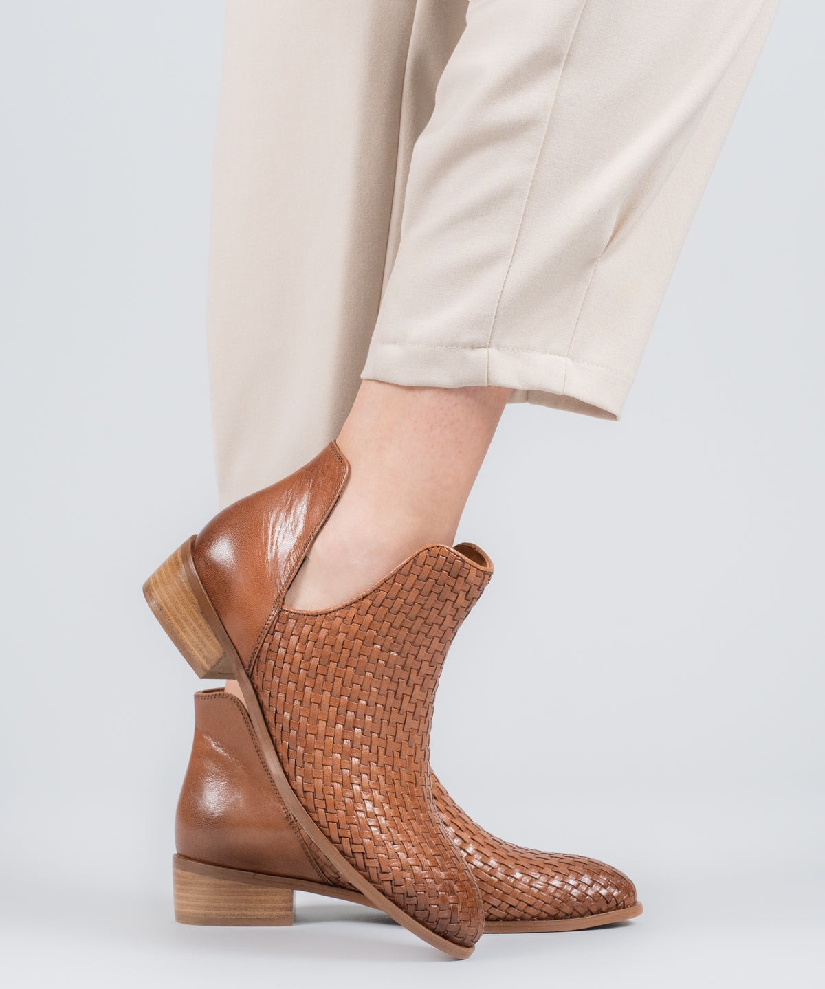 Botin Cuero Mujer Vitoria Café Claro