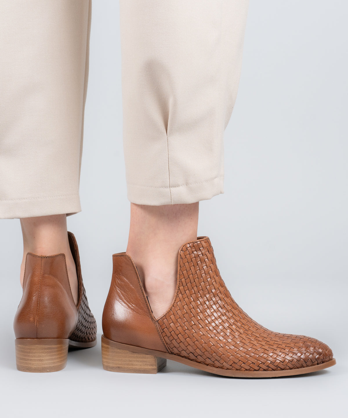Botin Cuero Mujer Vitoria Café Claro