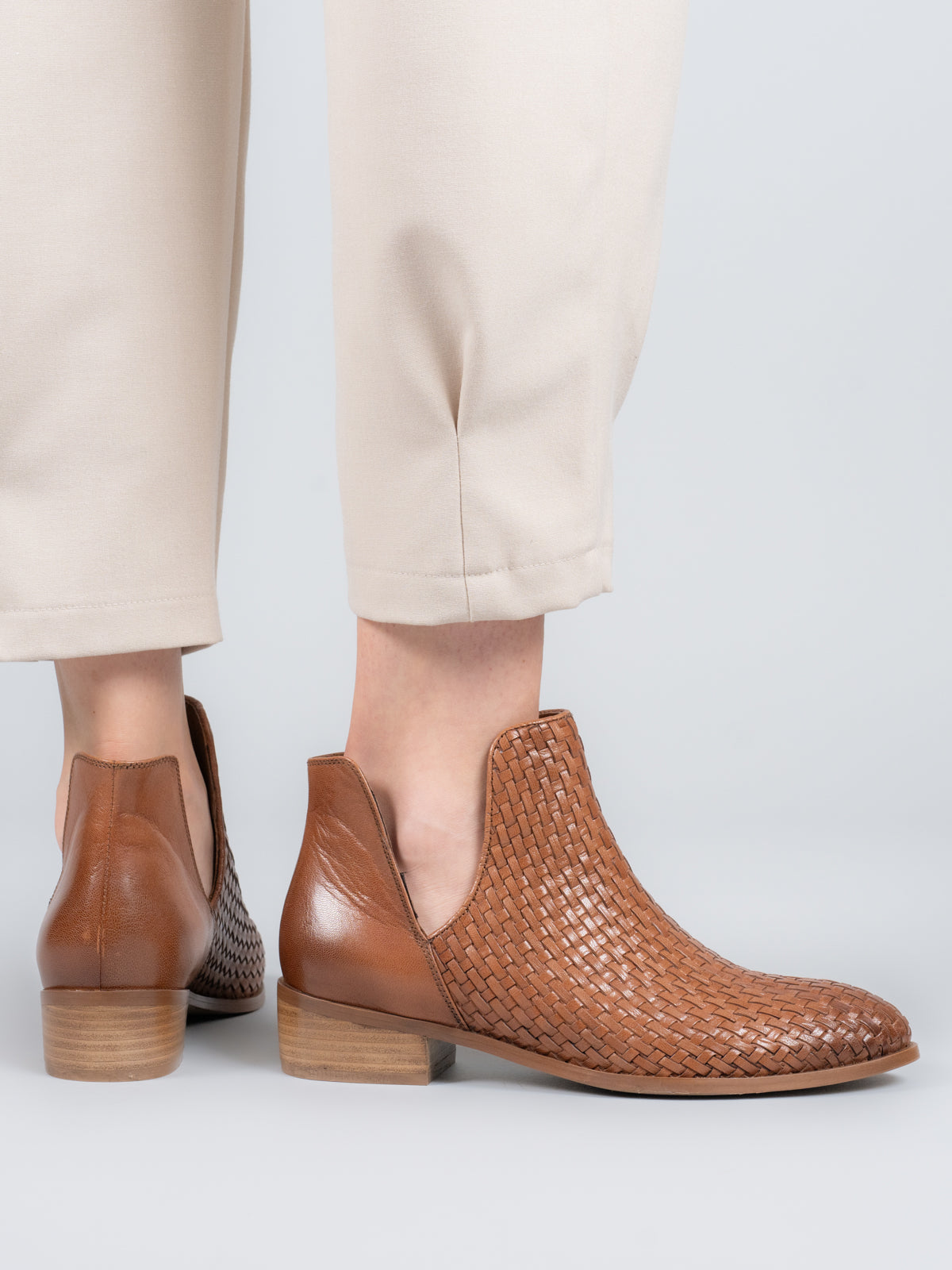 Botin Cuero Mujer Vitoria Café Claro