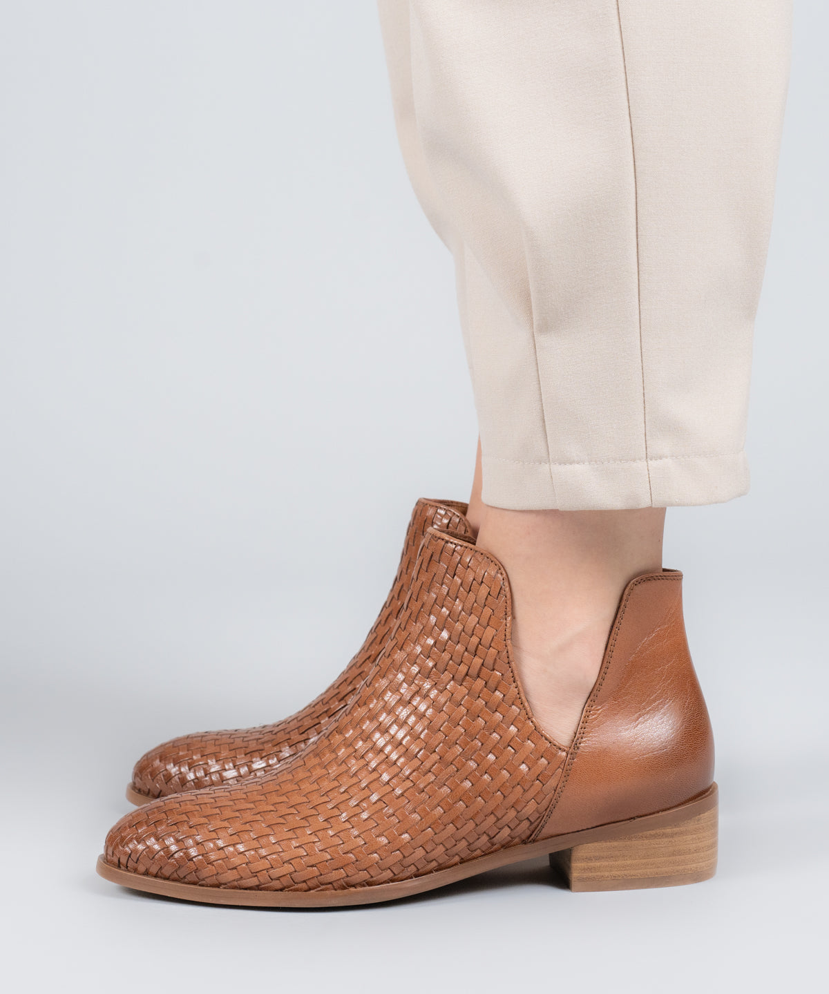 Botin Cuero Mujer Vitoria Café Claro
