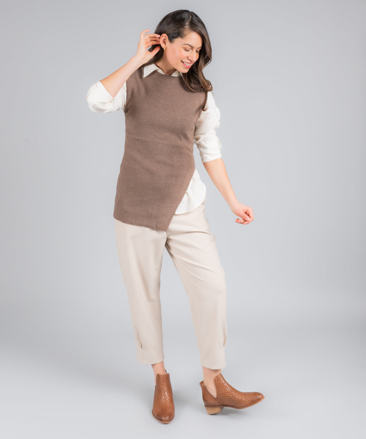 Botin Cuero Mujer Vitoria Café Claro