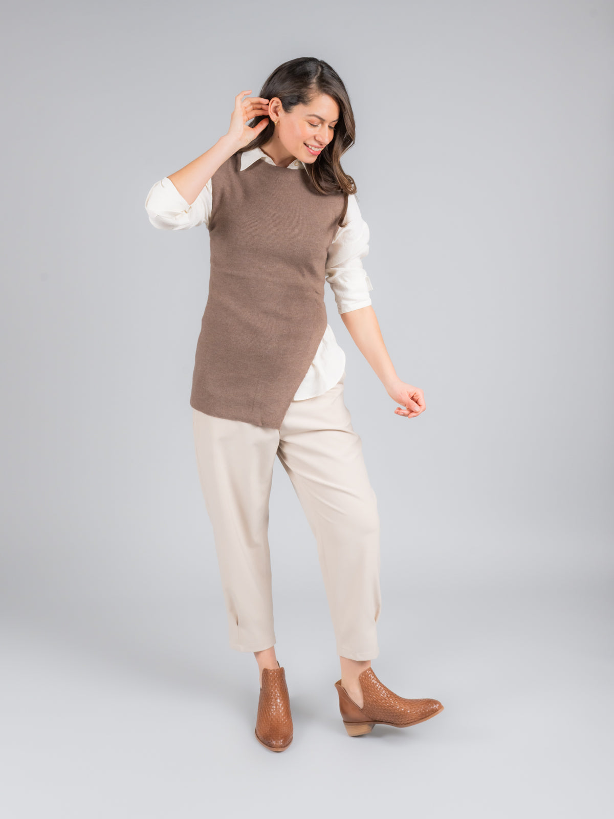 Botin Cuero Mujer Vitoria Café Claro