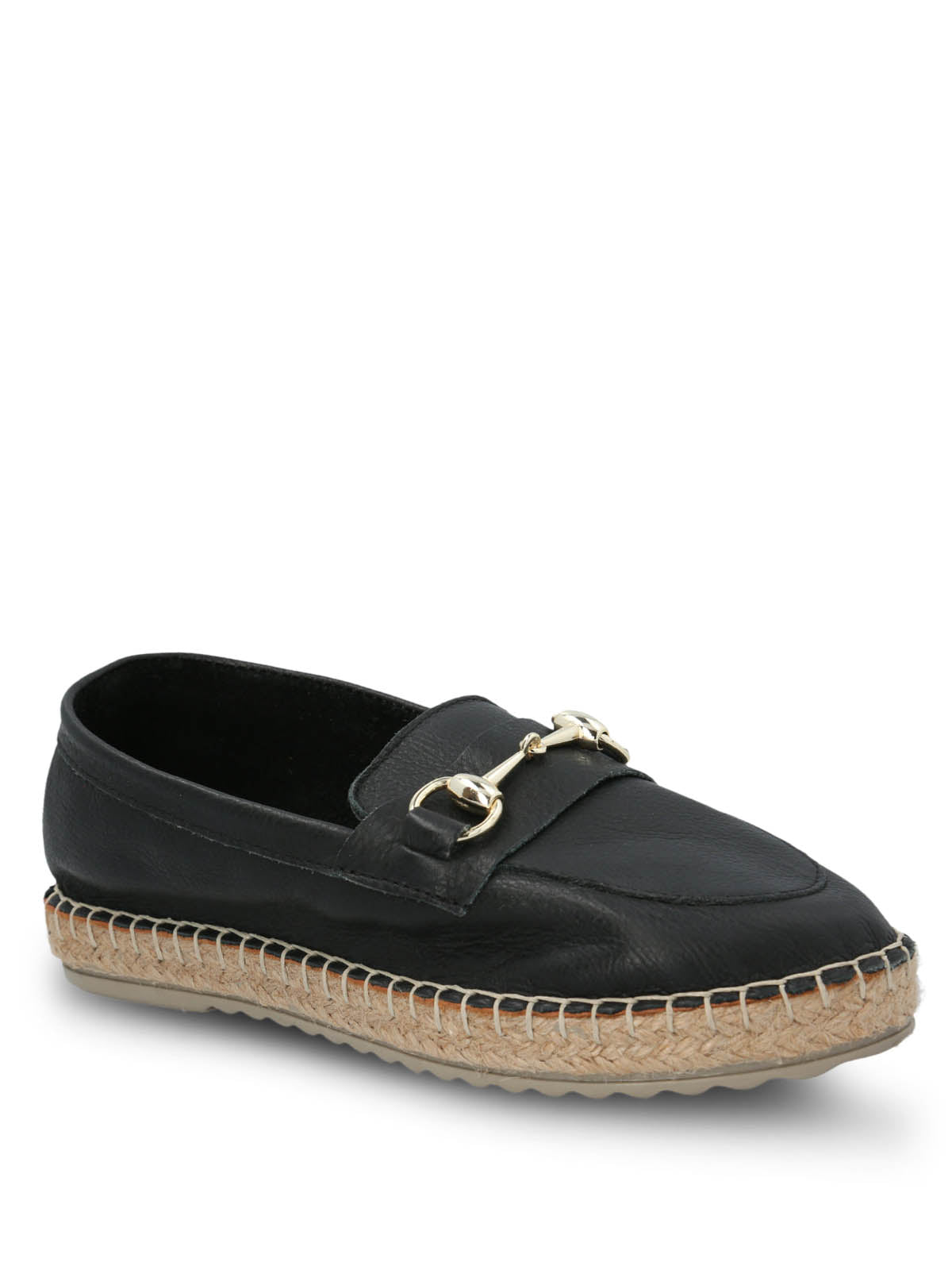Alpargata Cuero Mujer Edola Negro