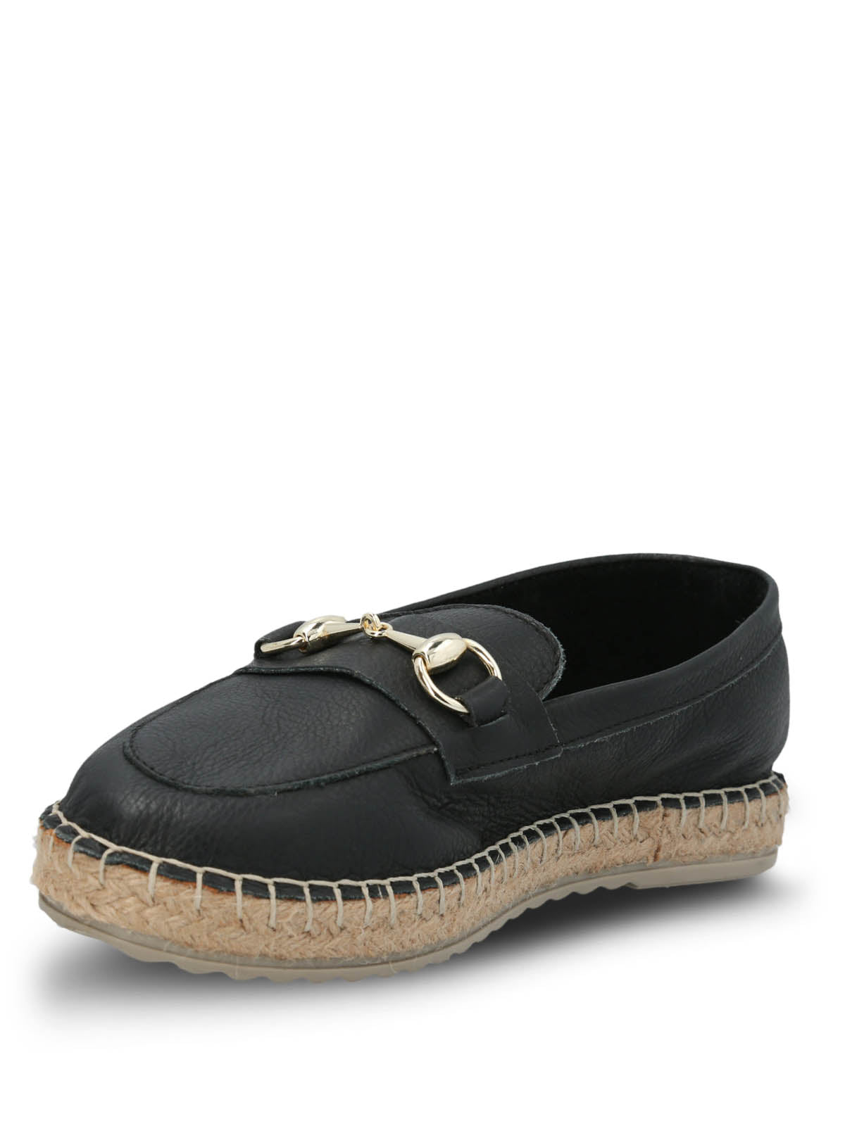 Alpargata Cuero Mujer Edola Negro