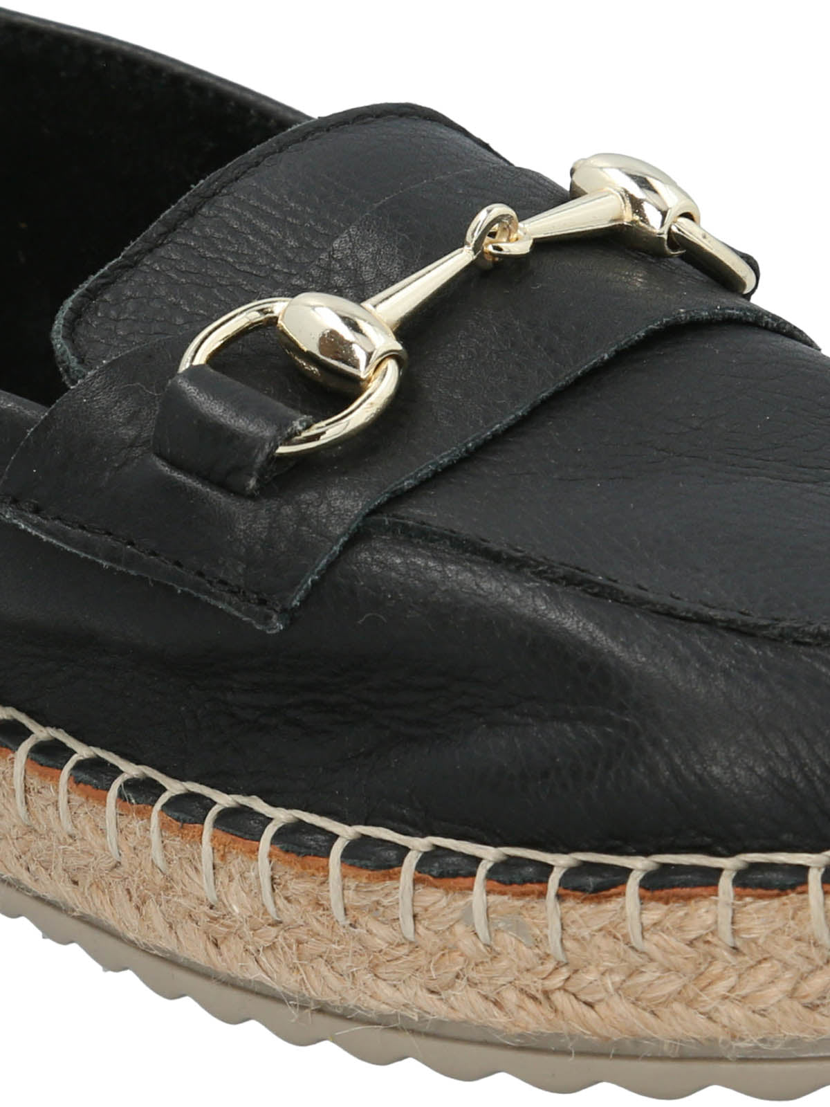 Alpargata Cuero Mujer Edola Negro