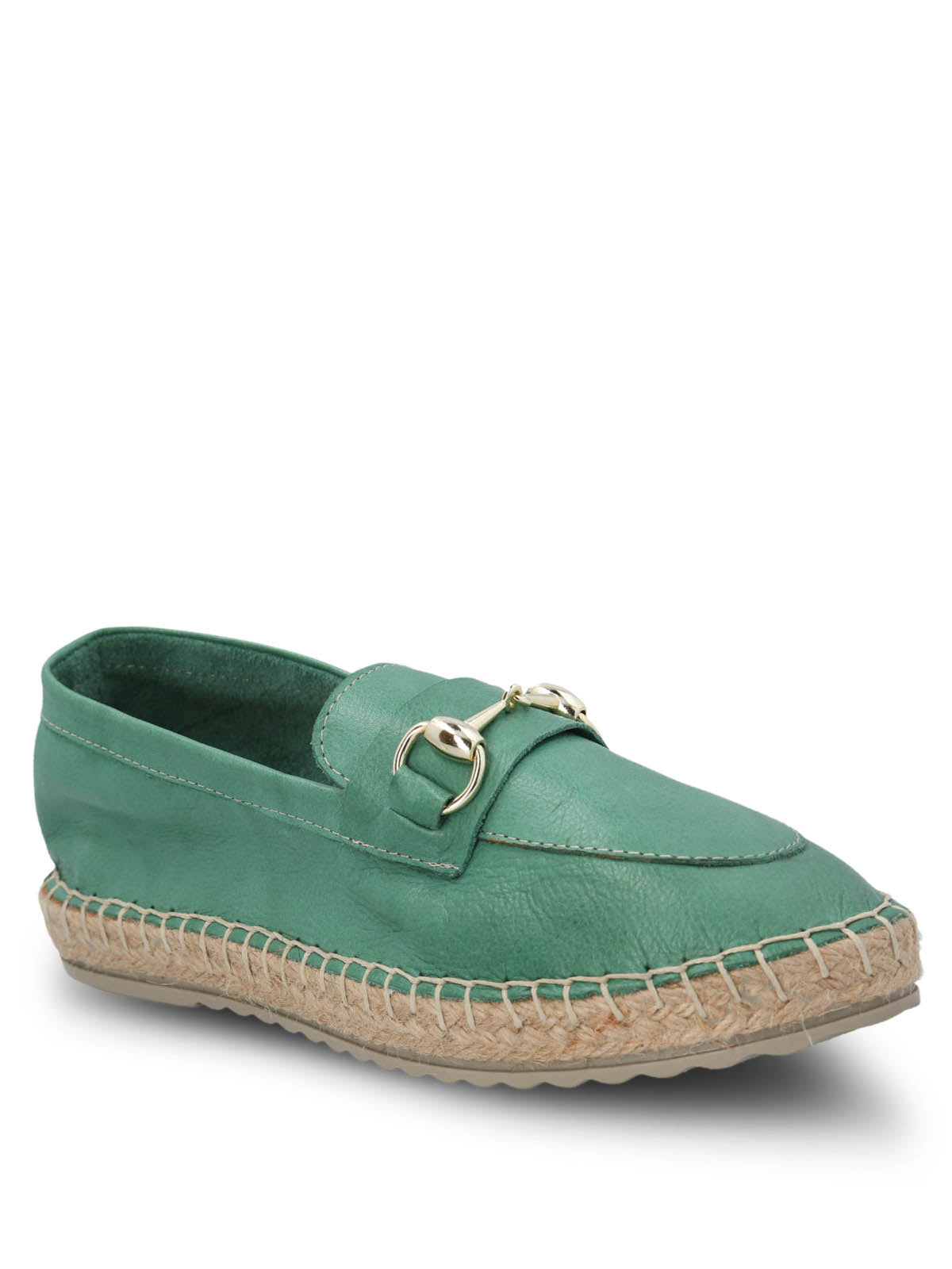 Alpargata Cuero Mujer Edola Verde
