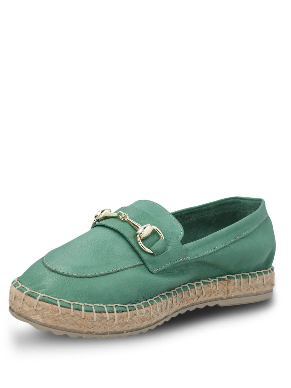 Alpargata Cuero Mujer Edola Verde