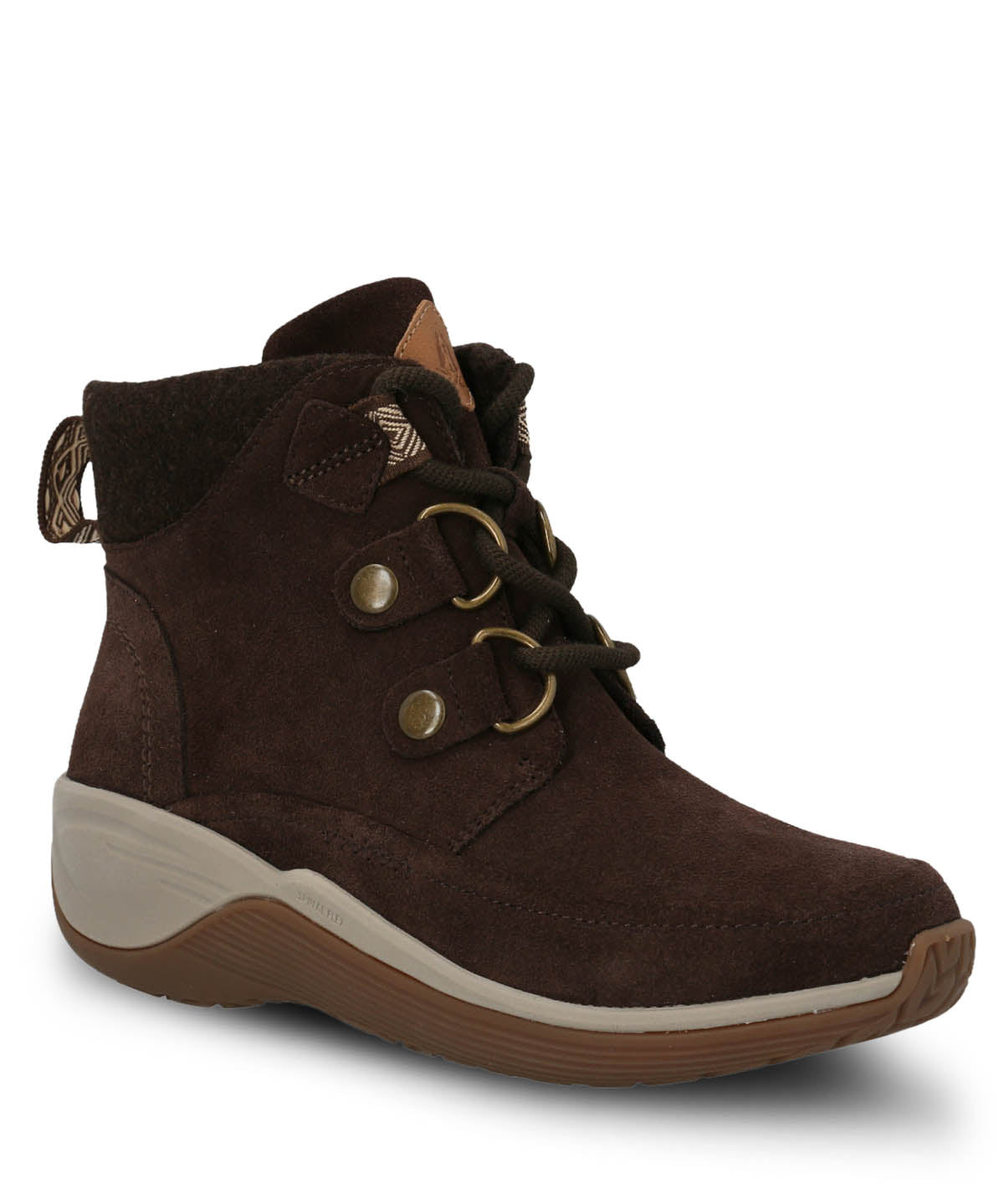 Botin Cuero Mujer Spinal Rug Lace Café Oscuro