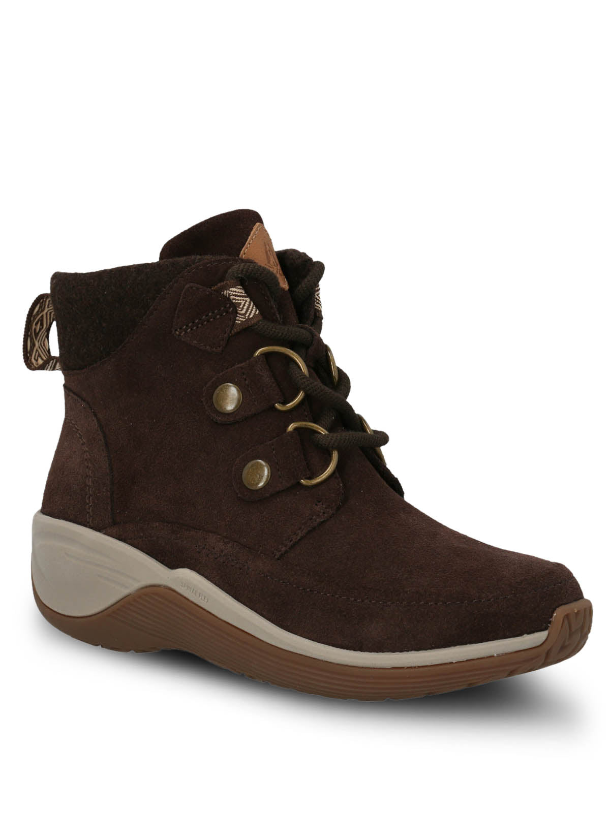 Botin Cuero Mujer Spinal Rug Lace Café Oscuro