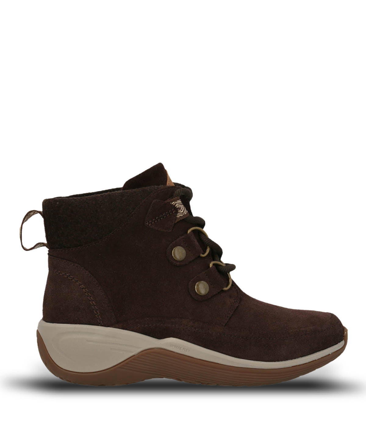 Botin Cuero Mujer Spinal Rug Lace Café Oscuro