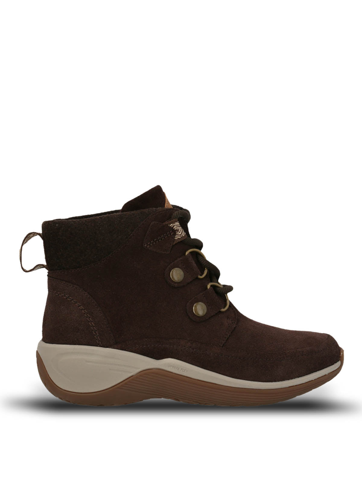 Botin Cuero Mujer Spinal Rug Lace Café Oscuro