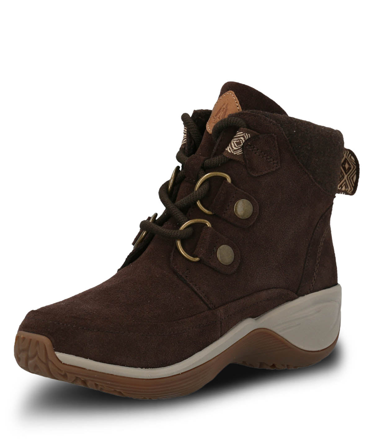 Botin Cuero Mujer Spinal Rug Lace Café Oscuro