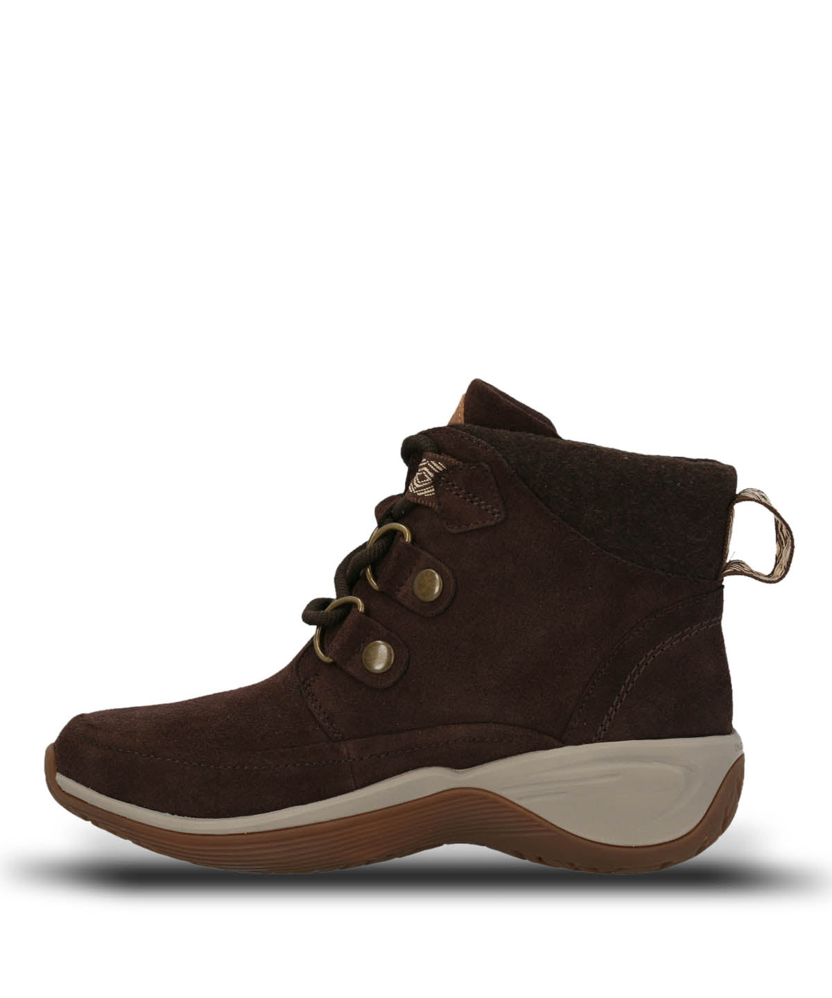 Botin Cuero Mujer Spinal Rug Lace Café Oscuro