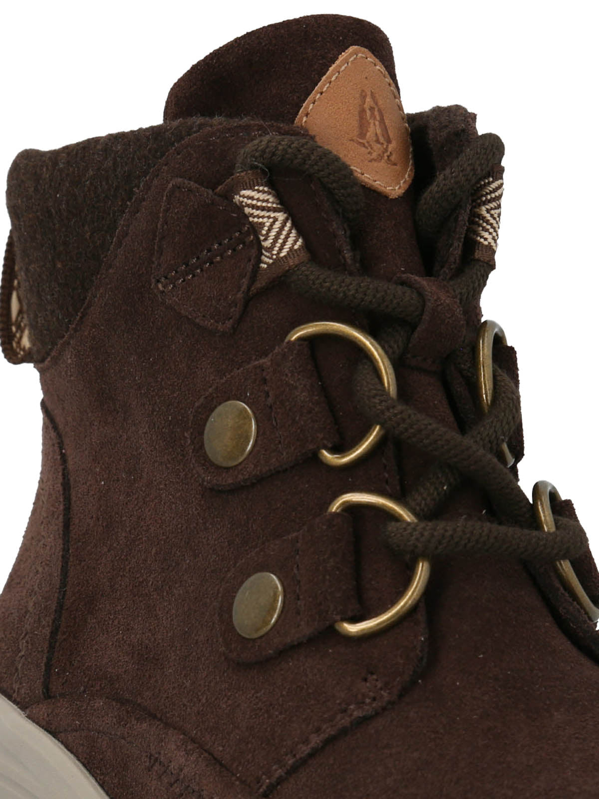 Botin Cuero Mujer Spinal Rug Lace Café Oscuro