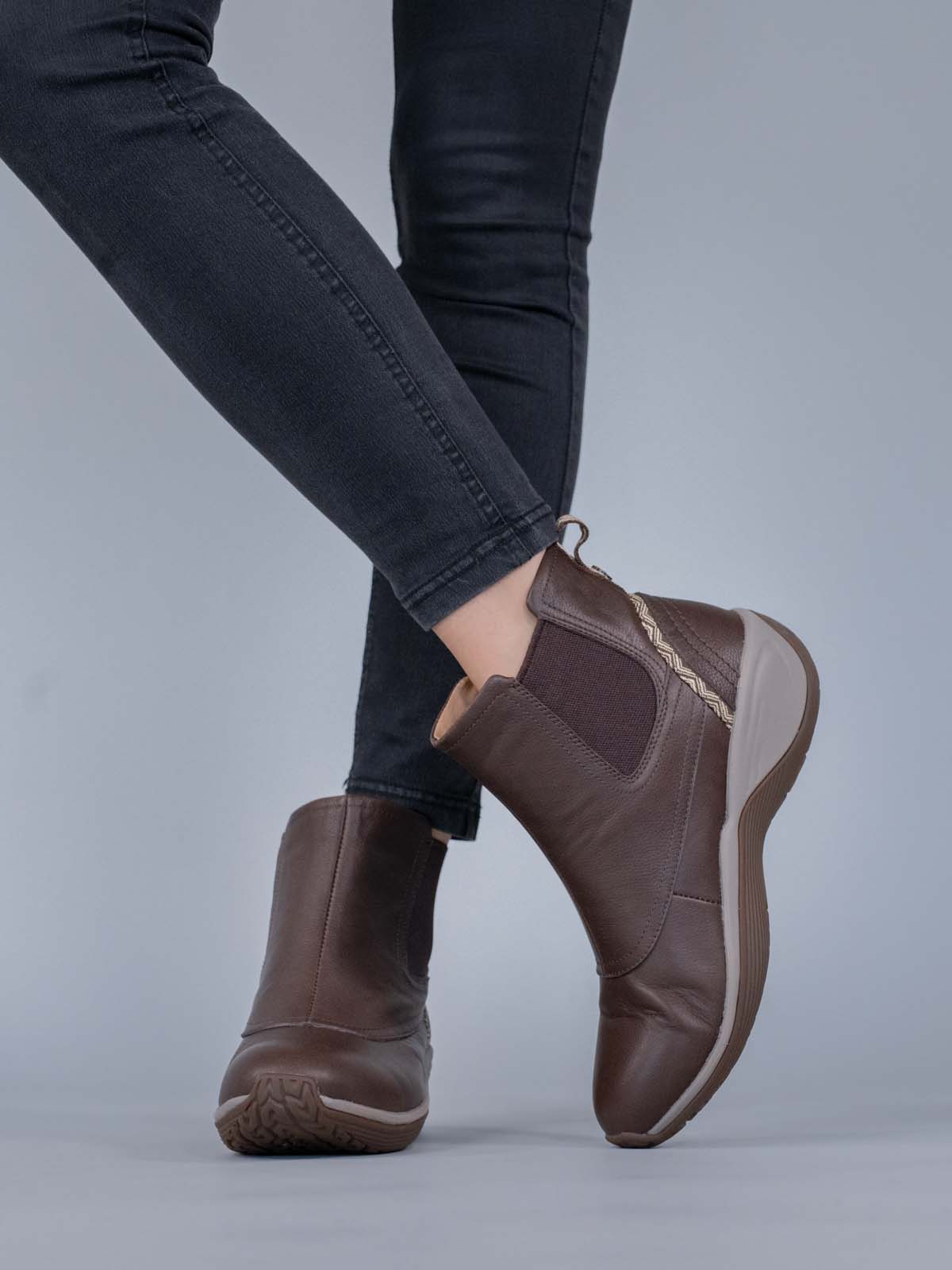 Botin Cuero Mujer Spinal Rug Chelsea Café Hush