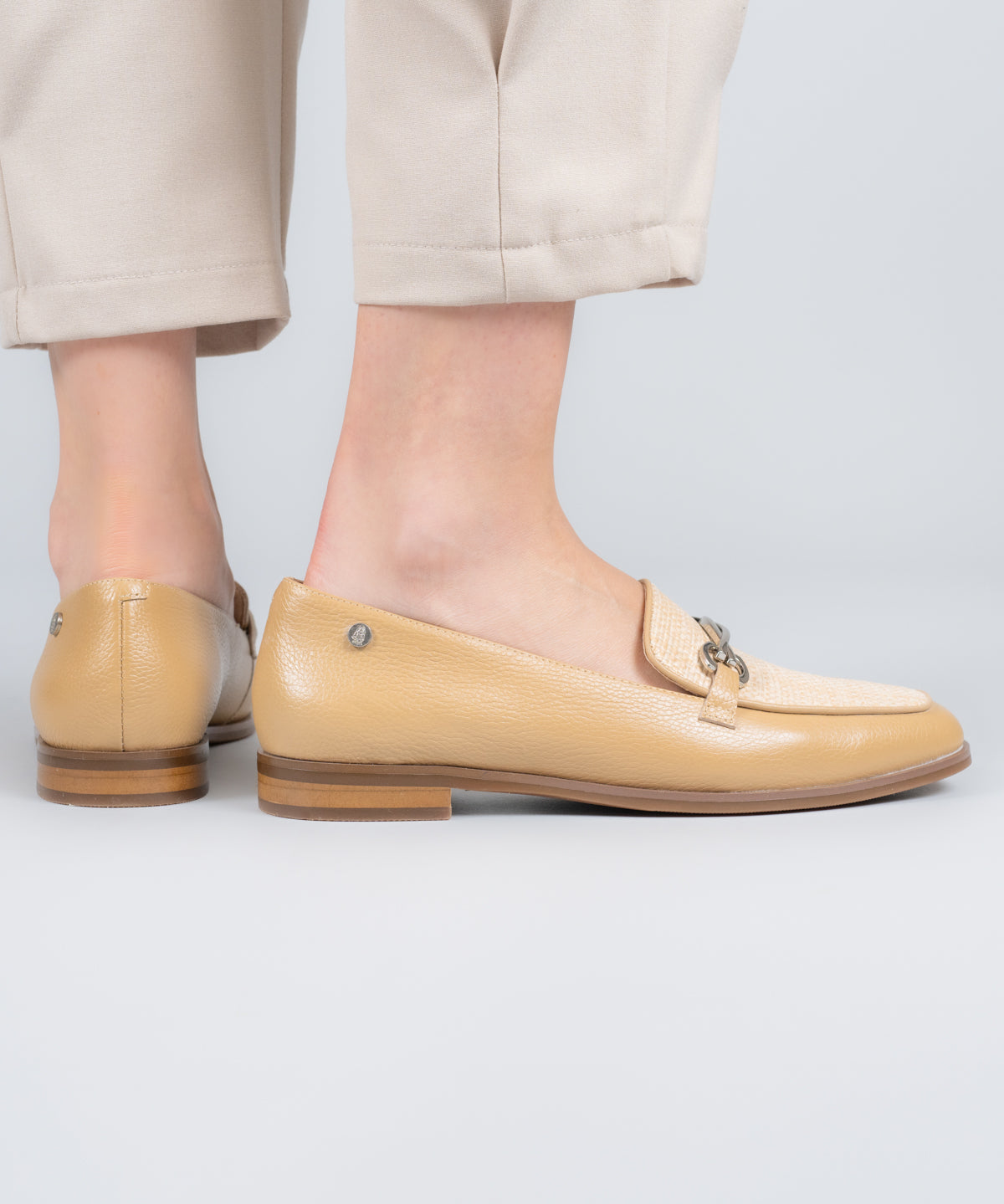 Mocasin Cuero Mujer Ambires Café Claro