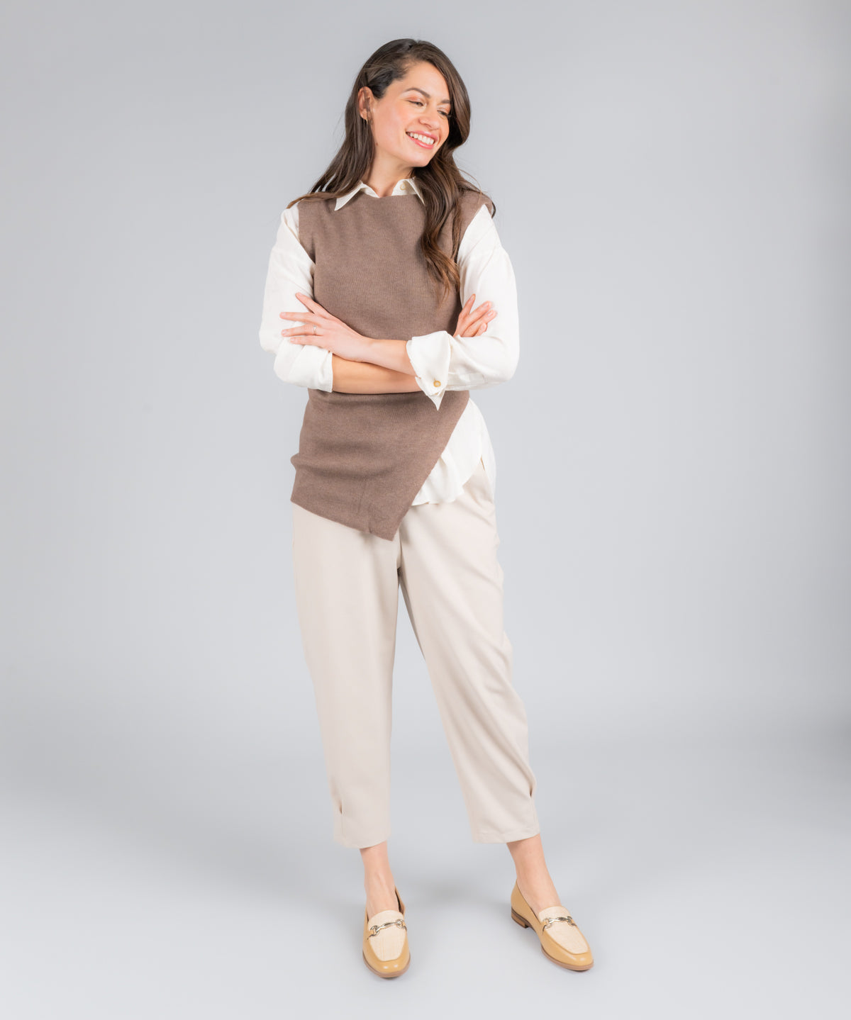 Mocasin Cuero Mujer Ambires Café Claro