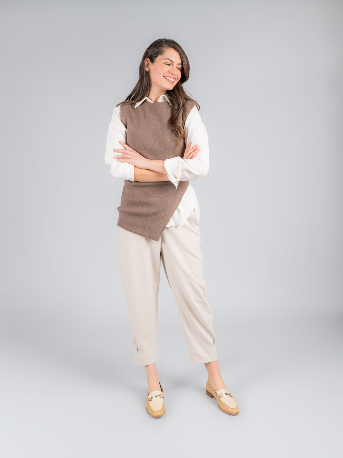 Mocasin Cuero Mujer Ambires Café Claro