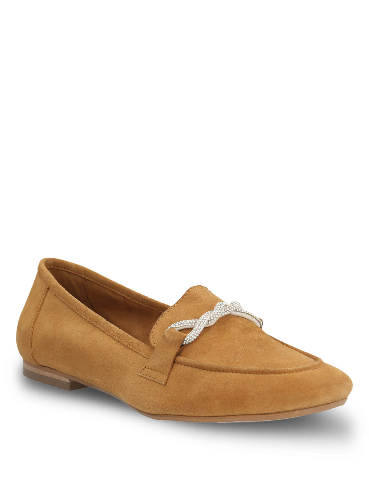 Mocasin Cuero Mujer Dinnat Café Claro