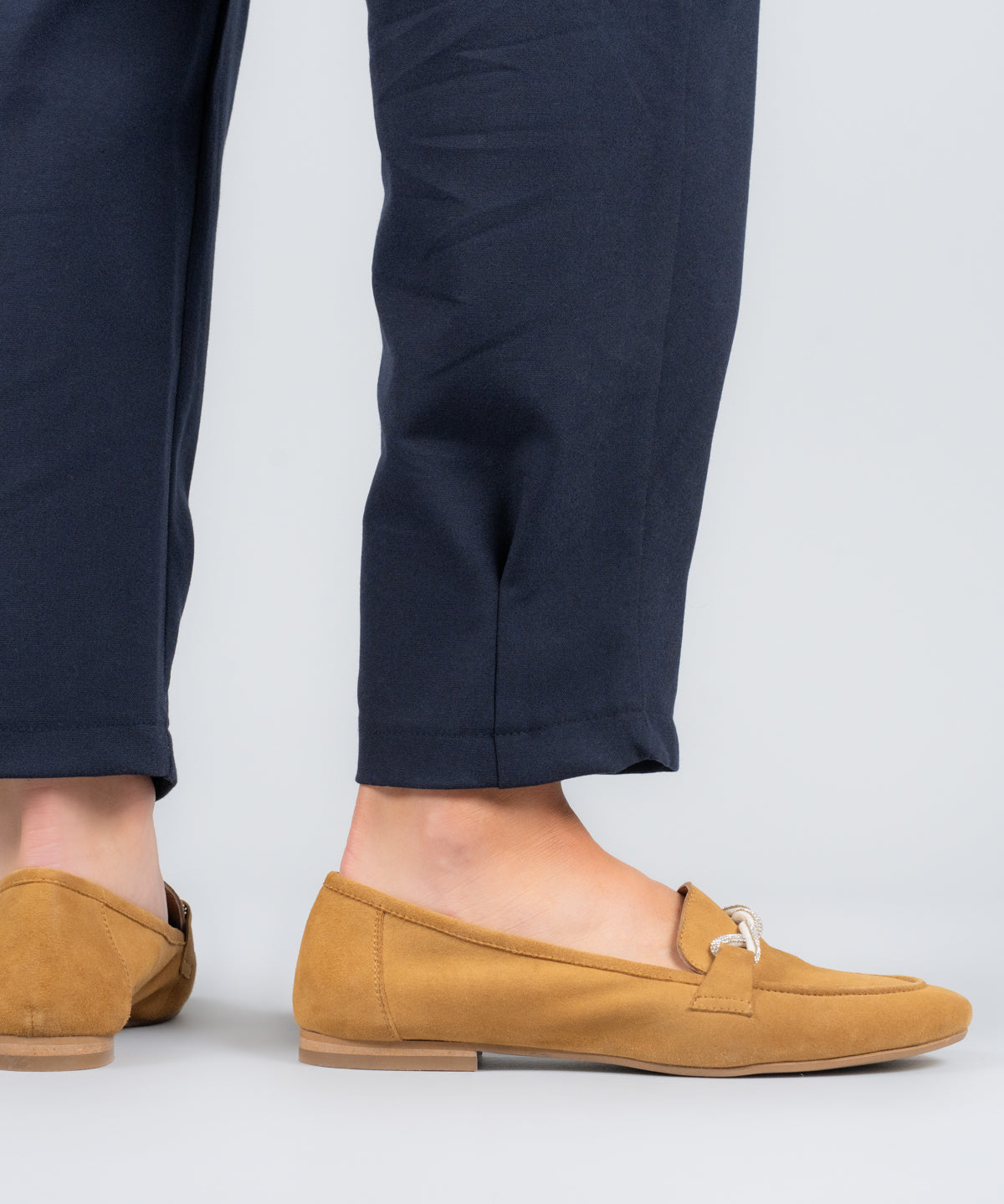 Mocasin Cuero Mujer Dinnat Café Claro