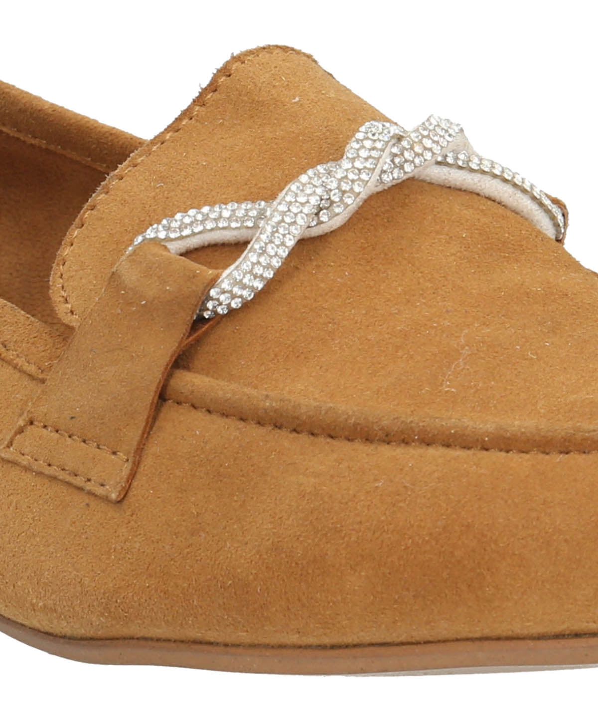 Mocasin Cuero Mujer Dinnat Café Claro