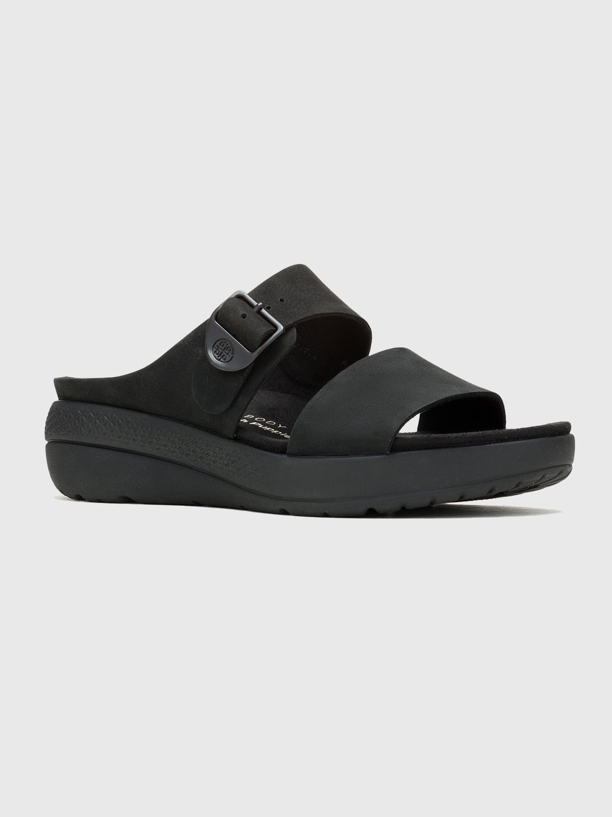 Sandalia Cuero Breathe Slide Negro-Hush Puppies Chile