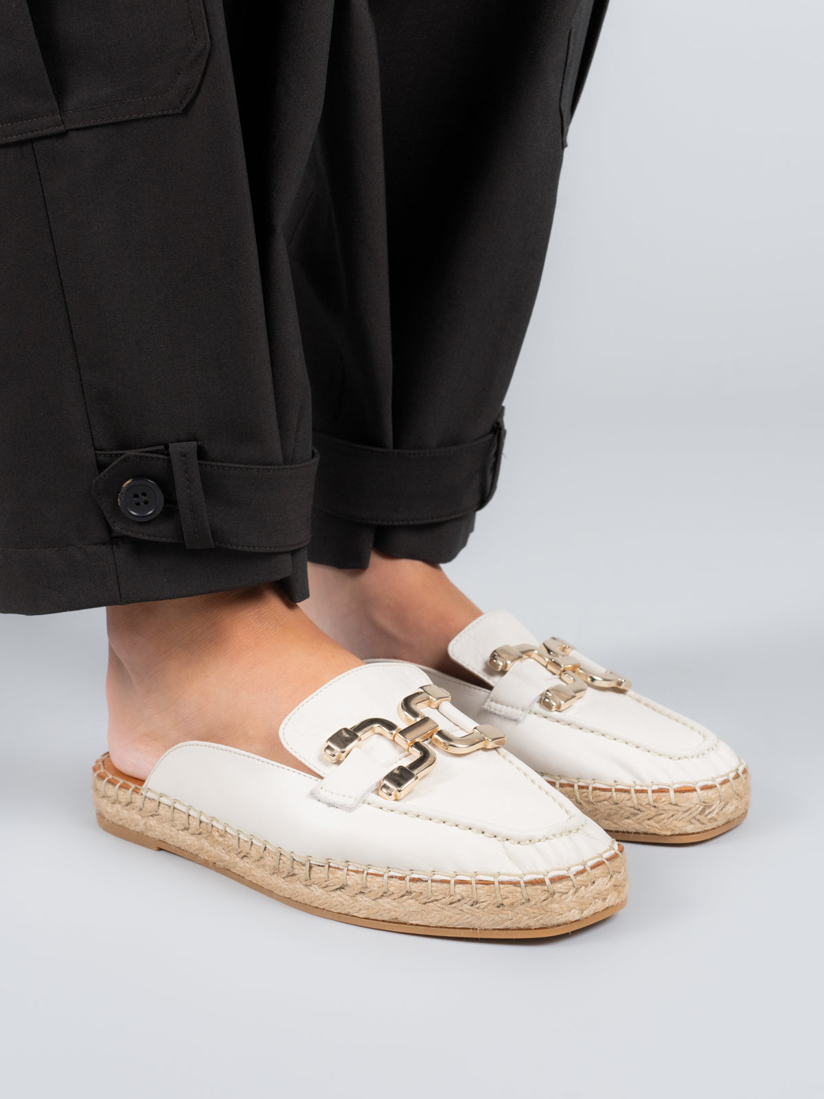 Alpargata Cuero Mujer Aprica Blanco