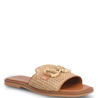 Sandalia Cuero Mujer Tegglia Café Claro