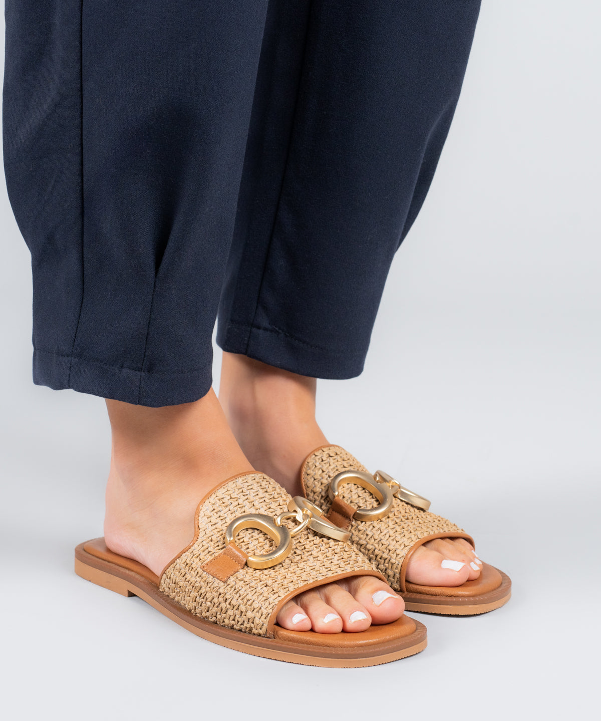 Sandalia Cuero Mujer Tegglia Café Claro