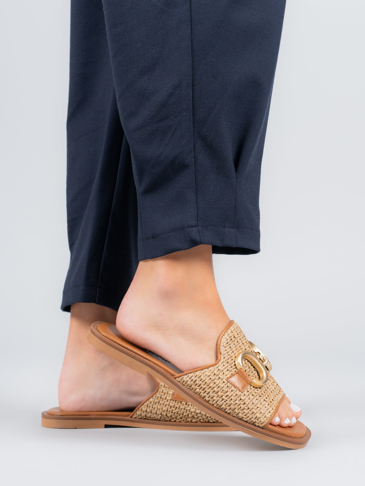 Sandalia Cuero Mujer Tegglia Café Claro