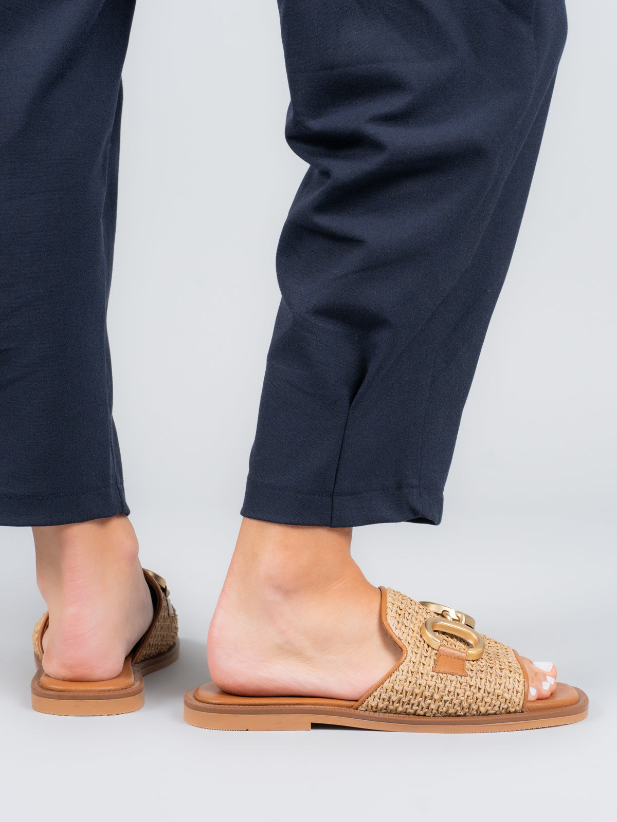 Sandalia Cuero Mujer Tegglia Café Claro