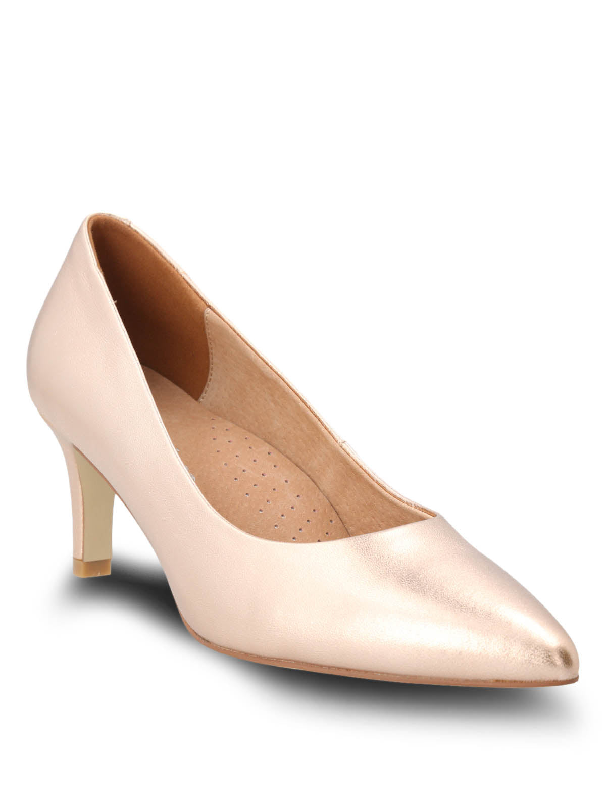 Zapato Vestir Cuero Mujer Arosa Rosado Metalizado
