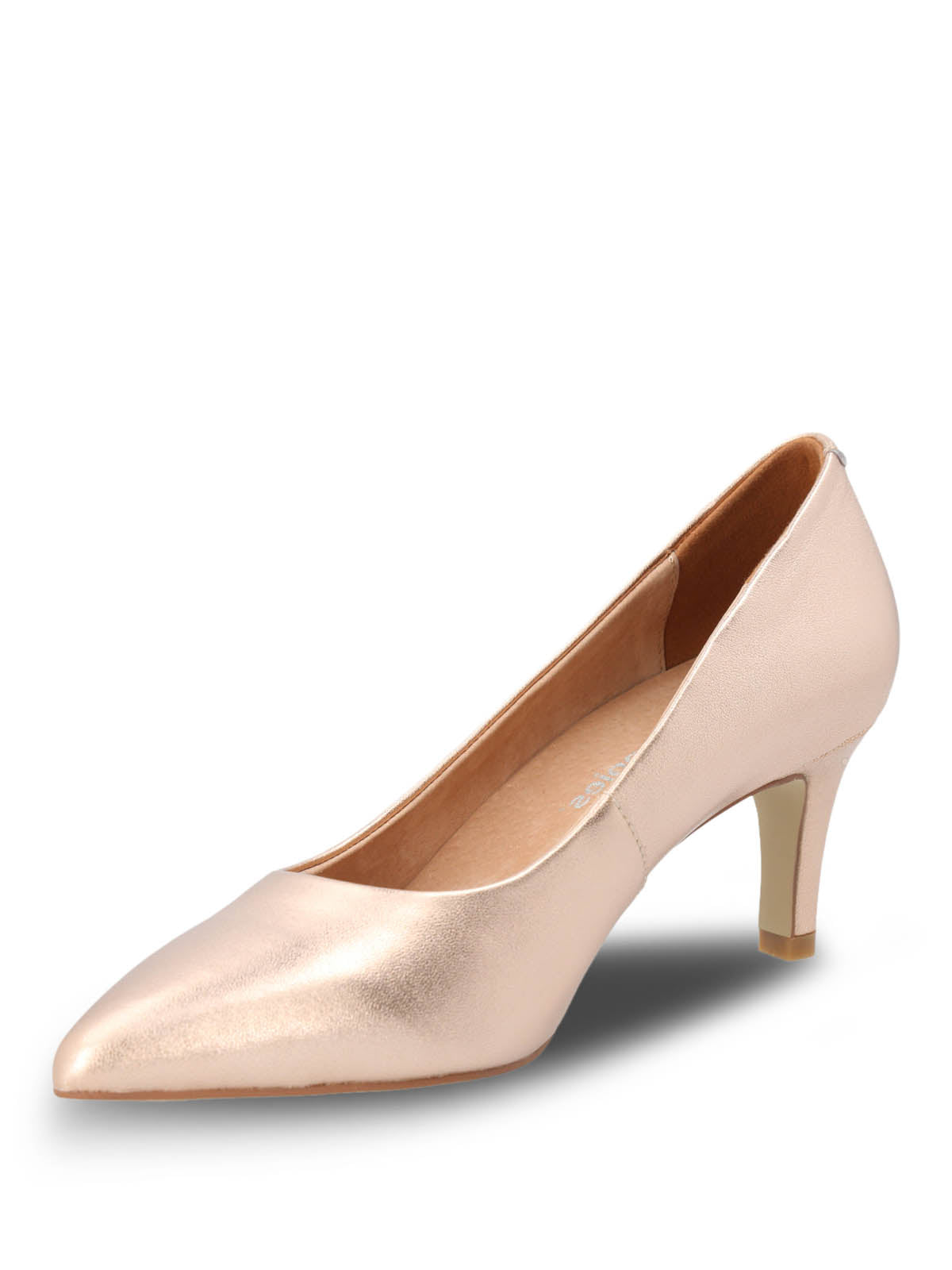 Zapato Vestir Cuero Mujer Arosa Rosado Metalizado