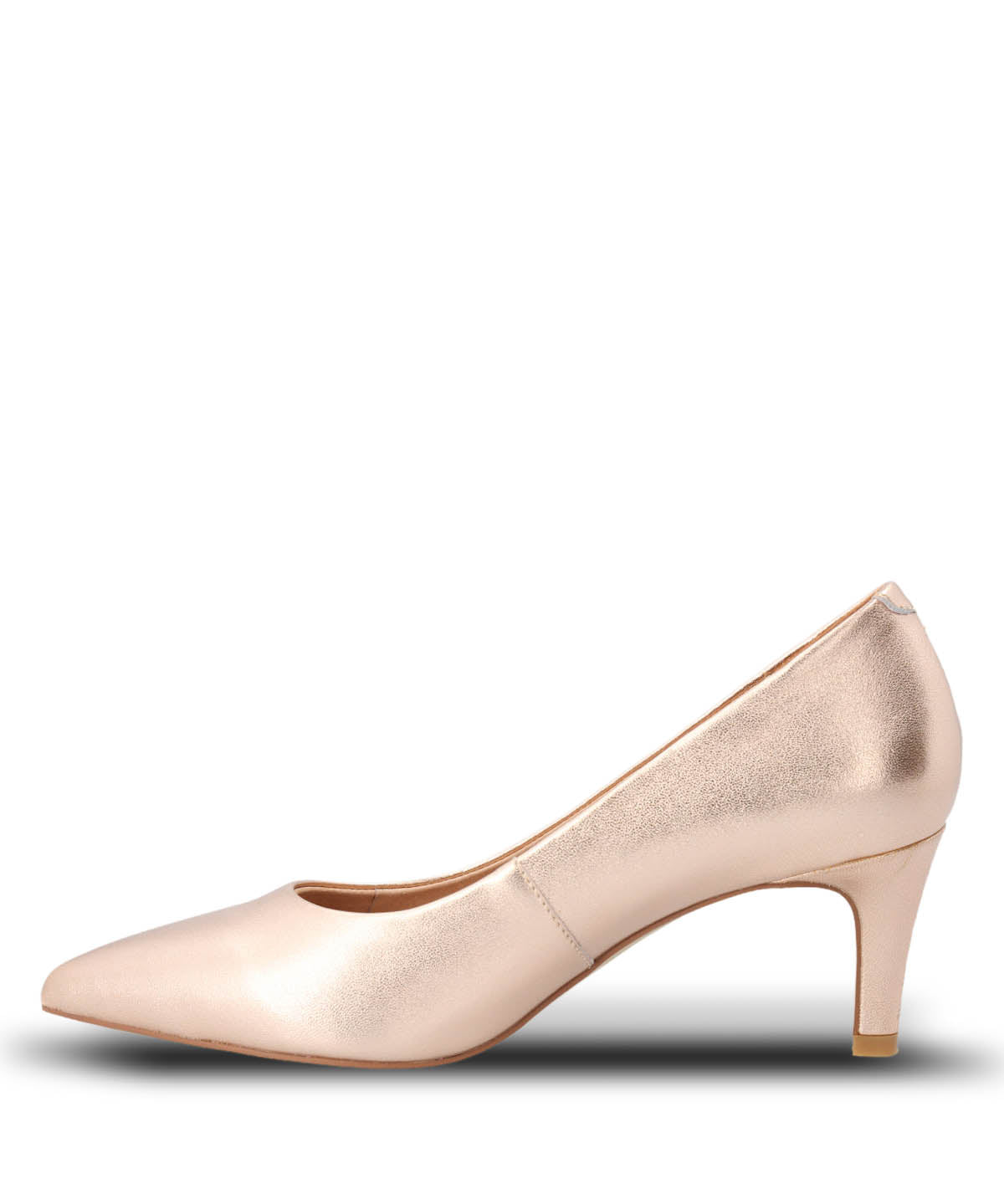 Zapato Vestir Cuero Mujer Arosa Rosado Metalizado