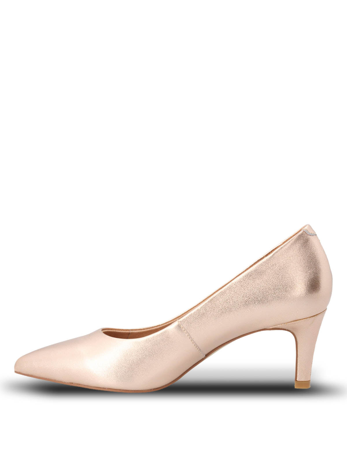 Zapato Vestir Cuero Mujer Arosa Rosado Metalizado