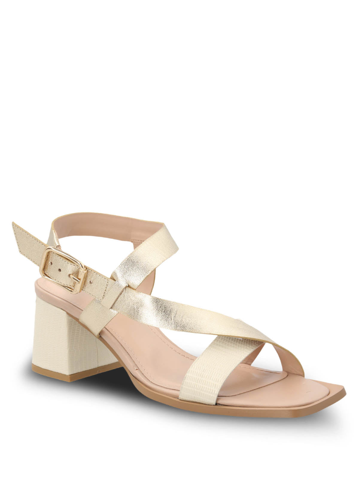 Sandalia Vestir Cuero Mujer Caterina Dorado