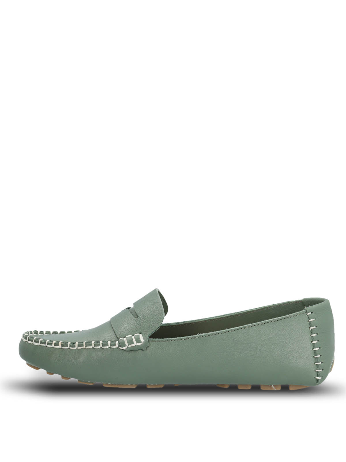 Mocasin Cuero Mujer Domaso Verde
